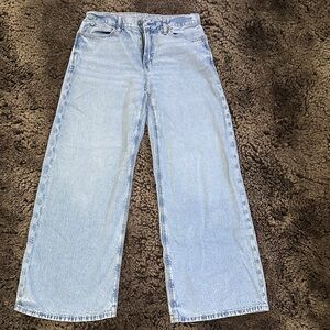 Light Blue low rise ultra wide leg jeans